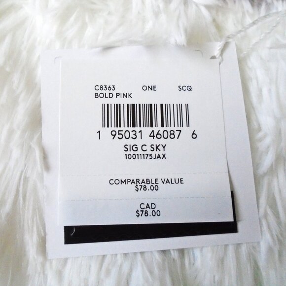 Coach Signature Print Silk Skinny Scarf Bold Pink C8363 - Picture 9 of 9